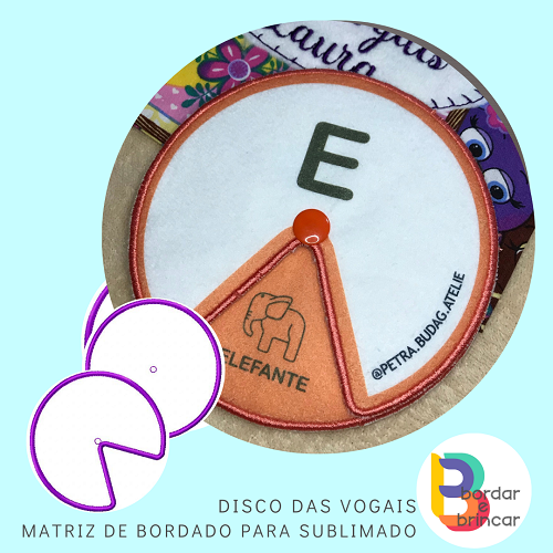 Matriz Universal Para Discos Das Vogais FAD Bordar E Brincar