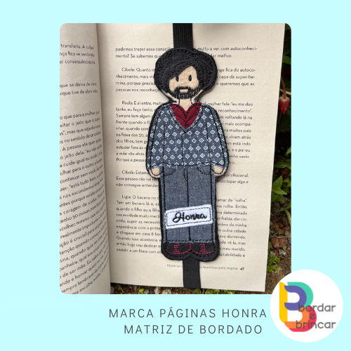 Marca página HONRA – matriz de bordado