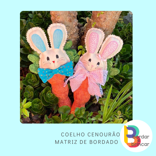 Coelho cenourão – matrizes de bordado