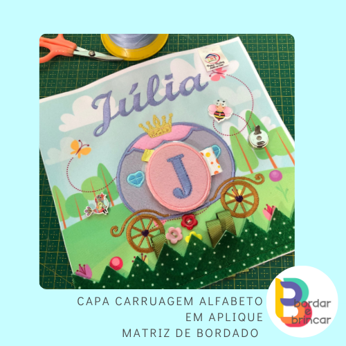 Carruagem capa em aplique – matriz de bordado
