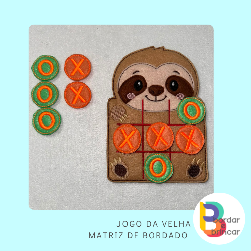 Jogo da velha Amigo Animal – matriz de bordado